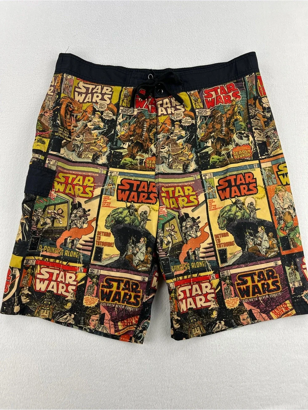 LucasFilm Star Wars Mens Retro Comic Strip All Over Print Board Shorts Size 2XL